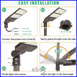 320W LED Shoebox Street Light Outdoor Parking Lot Area Pole Light with Photocell