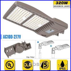 320 Watt LED Parking Lot Light Commercial Outdoor Shoebox Pole Fixtures 44800lm
