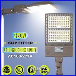 320 Watt LED Parking Lot Light Commercial Outdoor Shoebox Pole Fixtures 44800lm