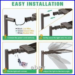 320 Watt LED Parking Lot Light Commercial Outdoor Shoebox Pole Fixtures 44800lm