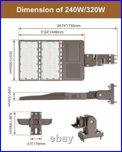 320 Watts LED Parking Lot Light, Dusk-to-Dawn Commercial Outdoor Street Light