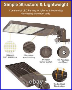 320 Watts LED Parking Lot Light, Dusk-to-Dawn Commercial Outdoor Street Light