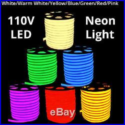 330FT/100M Bright Flexible LED Neon Rope Light Strip Outdoor Commercial Lighting