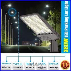 360W LED Parking Lot Light With Dusk To Dawn 3000K/4000K/5000K Shoebox Pole Lamp