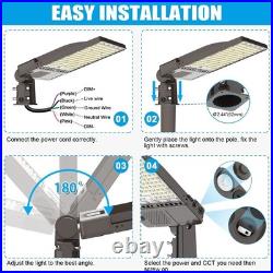 360W LED Parking Lot Light With Dusk To Dawn 3000K/4000K/5000K Shoebox Pole Lamp