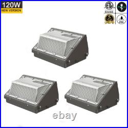 3Pack 120W LED Wall Pack Light 5000K Dusk to Dawn Commercial Security Lighting