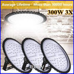 3Pack 300W 300 Watt UFO LED High Bay Light Commercial Bay Lighting Garage Lamp