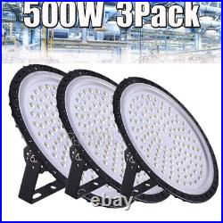 3Pack 500W UFO LED High Bay Light Shop Lights Warehouse Commercial Lighting Lamp