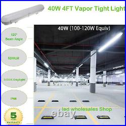 3-PACK 40W LED Vapor Tight Light 4FT Vapor Proof Shop Garage Warehouse Light