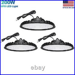 3 Pack 200W UFO Led High Bay Light Factory Gym Warehouse Commercial Shop Lights