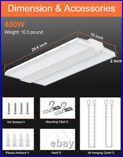 400W LED Linear High Bay Light Commercial Warehouse Shop Light Fixtures 60000lm