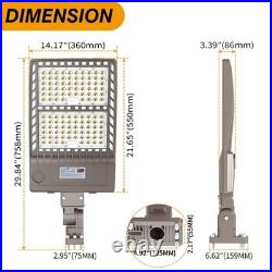 400W LED Parking Lot Light 56,000LM 5000K Outdoor Street Shoebox Light Arm Mount