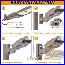 400W LED Parking Lot Light 56,000LM 5000K Outdoor Street Shoebox Light Arm Mount