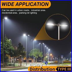 400W LED Parking Lot Light 56,000LM 5000K Outdoor Street Shoebox Light Arm Mount