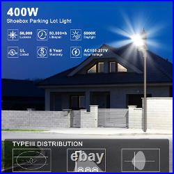 400W LED Parking Lot Light 60000LM DLC Listed Industrial Grade Shoebox Pole Lamp