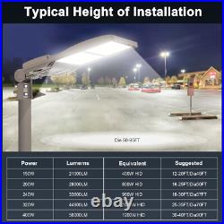 400W LED Parking Lot Light 60000LM DLC Listed Industrial Grade Shoebox Pole Lamp
