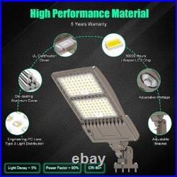 400W LED Parking Lot Light Commercial Shoebox Pole Lamp 277-480V 60,000lm 5000K