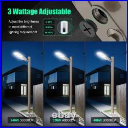 400W LED Parking Lot Light Commercial Shoebox Pole Lamp 277-480V 60,000lm 5000K