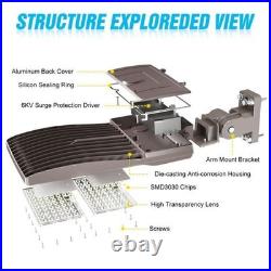 400W LED Parking Lot Pole Light Commercial Shoebox Fixture 60000 Lumen Arm Mount