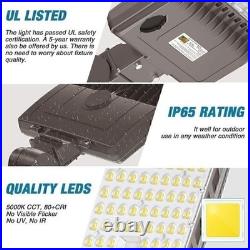 400W LED Parking Lot Pole Light Commercial Shoebox Fixture 60000 Lumen Arm Mount