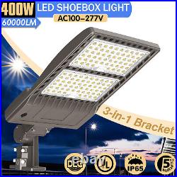 400W LED Parking Lot Pole Light Dusk to Dawn Shoebox Fixture 60000LM AC100-277V