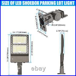 400W LED Parking Lot Pole Light Dusk to Dawn Shoebox Fixture 60000LM AC100-277V