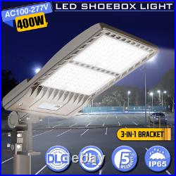 400W LED Shoebox Light Fixture 60,000LM Dusk to Dawn Parking Lot Street Lighting