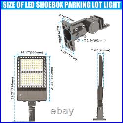 400W LED Shoebox Light Fixture 60,000LM Dusk to Dawn Parking Lot Street Lighting