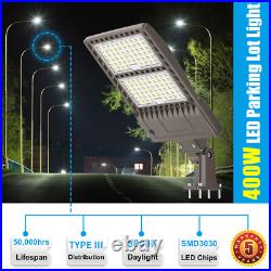 400W LED Shoebox Light Fixture 60,000LM Dusk to Dawn Parking Lot Street Lighting