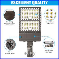 400W LED Shoebox Light Fixture 60,000LM Dusk to Dawn Parking Lot Street Lighting