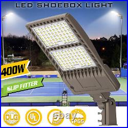 400W LED Shoebox Parking Lot Light Fixture Bright Outdoor Commercial Lamp 5000K