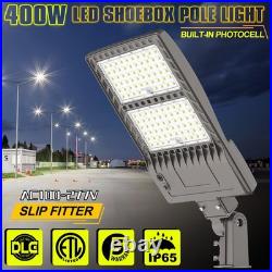 400W LED Shoebox Parking Lot Light with Dusk to Dawn Photocell DLC UL Listed