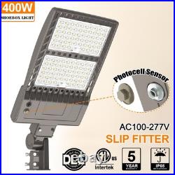 400W LED Shoebox Parking Lot Light with Dusk to Dawn Photocell DLC UL Listed