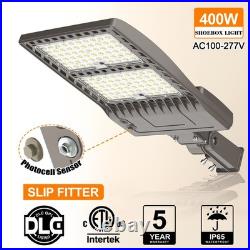 400W LED Shoebox Parking Lot Light with Dusk to Dawn Photocell DLC UL Listed