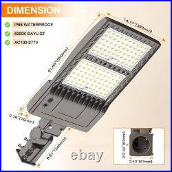 400W LED Shoebox Parking Lot Light with Dusk to Dawn Photocell DLC UL Listed