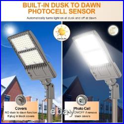 400W LED Shoebox Parking Lot Light with Dusk to Dawn Photocell DLC UL Listed