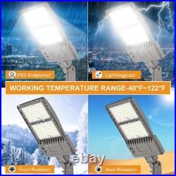 400W LED Shoebox Parking Lot Light with Dusk to Dawn Photocell DLC UL Listed