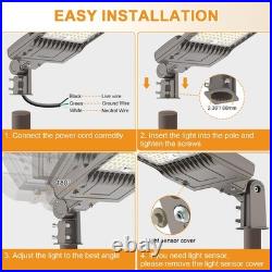 400W LED Shoebox Parking Lot Light with Dusk to Dawn Photocell DLC UL Listed