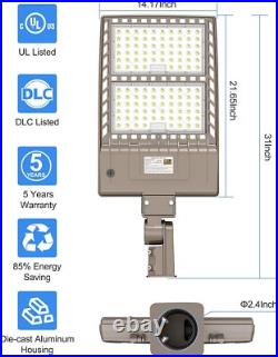 400W LED Shoebox Pole Light Commercial Parking Lot Street Outdoor Lighting 5000K