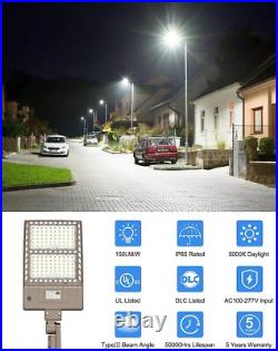 400W LED Shoebox Pole Light Commercial Parking Lot Street Outdoor Lighting 5000K