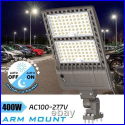400W LED Shoebox Pole Light Commercial Street Parking Lot Lighting Dusk To Dawn