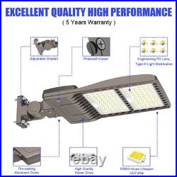 400W LED Shoebox Pole Light Commercial Street Parking Lot Lighting Dusk To Dawn