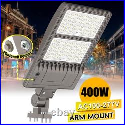 400W LED Shoebox Pole Light Commercial Street Parking Lot Lighting Dusk To Dawn