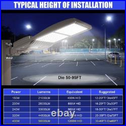 400W LED Shoebox Pole Light Commercial Street Parking Lot Lighting Dusk To Dawn