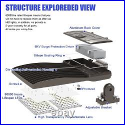 400W LED Shoebox Pole Light Commercial Street Parking Lot Lighting Dusk To Dawn