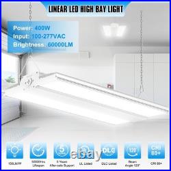 400W Linear High Bay LED Shop Lights 2.2FT Adjustable 4500K/5000K/5700K 60,000LM
