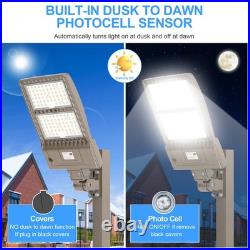 400Watt LED Shoebox Parking Lot Light With Photocell 277-480V Commercial Fixture