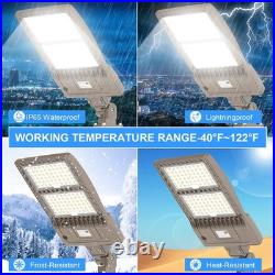 400Watt LED Shoebox Parking Lot Light With Photocell 277-480V Commercial Fixture