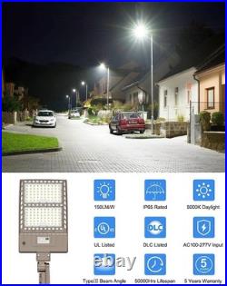 400 Watt LED Parking Lot Shoebox Pole Light 5000K 60000LM Slip Fitter AC100-277V