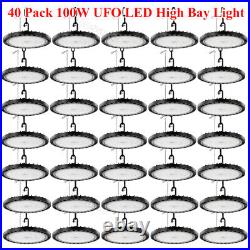 40 Pack 100W UFO Led High Bay Light Factory Warehouse Commercial Led Shop Lights